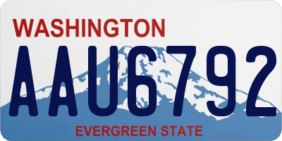 WA license plate AAU6792