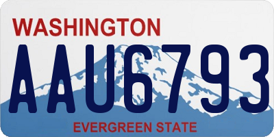 WA license plate AAU6793