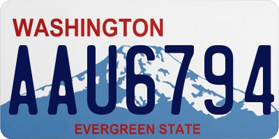 WA license plate AAU6794