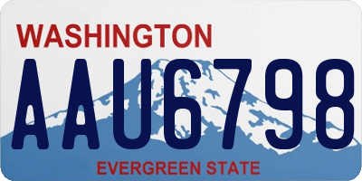 WA license plate AAU6798