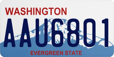 WA license plate AAU6801