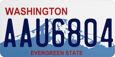 WA license plate AAU6804