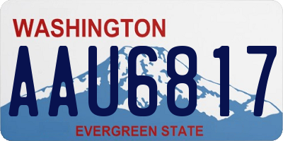 WA license plate AAU6817