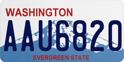 WA license plate AAU6820