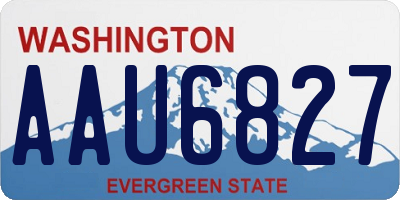 WA license plate AAU6827