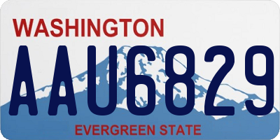 WA license plate AAU6829