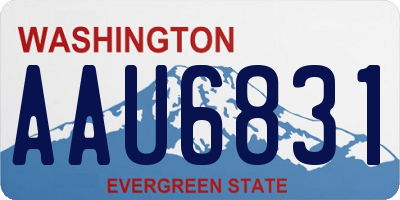 WA license plate AAU6831