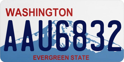 WA license plate AAU6832