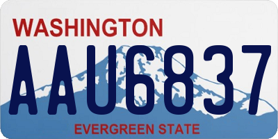 WA license plate AAU6837