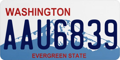WA license plate AAU6839