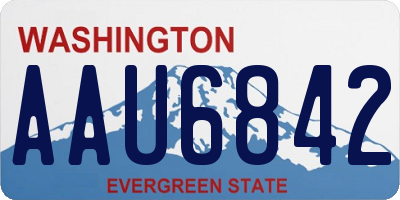 WA license plate AAU6842