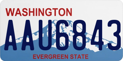 WA license plate AAU6843
