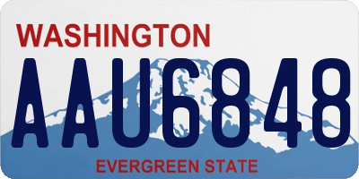 WA license plate AAU6848