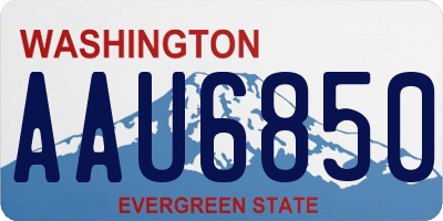 WA license plate AAU6850