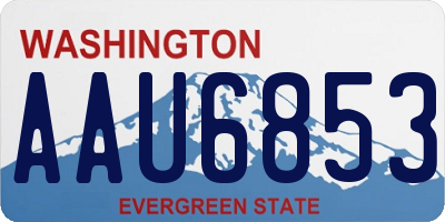 WA license plate AAU6853