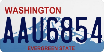 WA license plate AAU6854