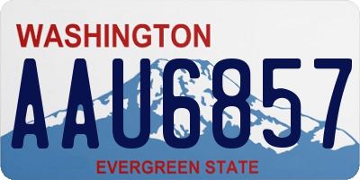 WA license plate AAU6857