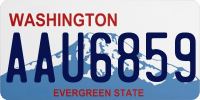 WA license plate AAU6859