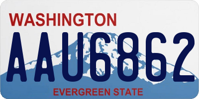 WA license plate AAU6862