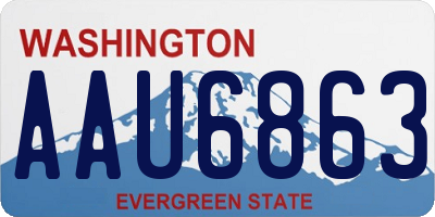 WA license plate AAU6863