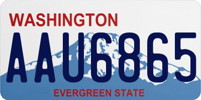 WA license plate AAU6865