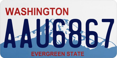 WA license plate AAU6867