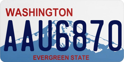 WA license plate AAU6870