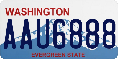 WA license plate AAU6888