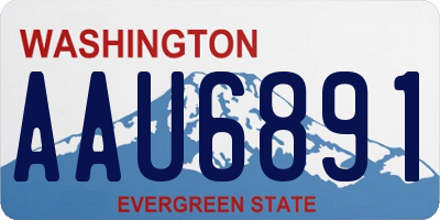 WA license plate AAU6891