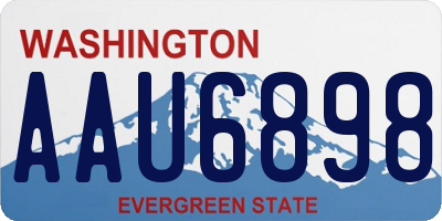 WA license plate AAU6898