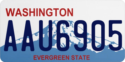 WA license plate AAU6905