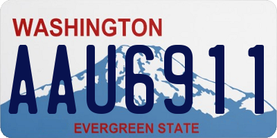 WA license plate AAU6911