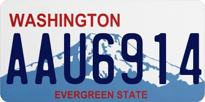 WA license plate AAU6914