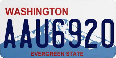 WA license plate AAU6920