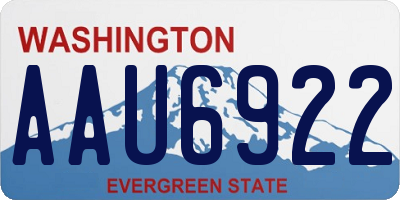 WA license plate AAU6922