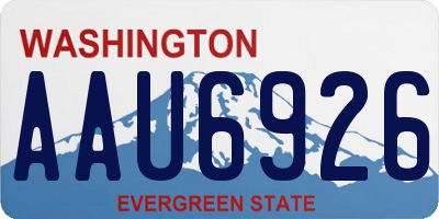 WA license plate AAU6926