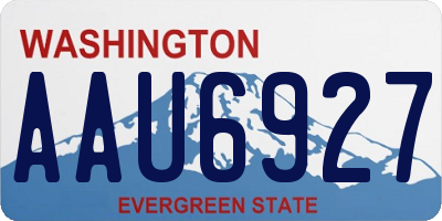 WA license plate AAU6927