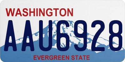 WA license plate AAU6928