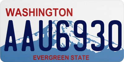 WA license plate AAU6930