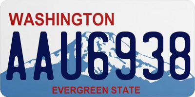 WA license plate AAU6938