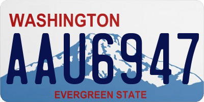 WA license plate AAU6947