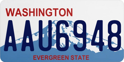 WA license plate AAU6948
