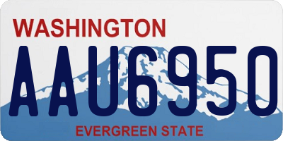 WA license plate AAU6950