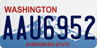 WA license plate AAU6952