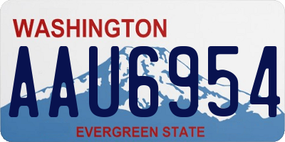 WA license plate AAU6954