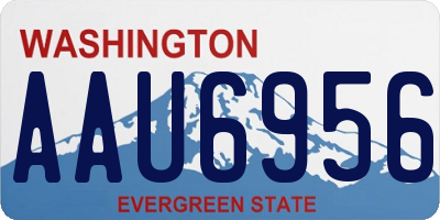 WA license plate AAU6956