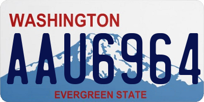 WA license plate AAU6964