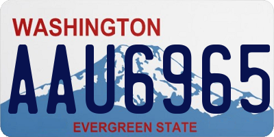 WA license plate AAU6965