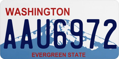 WA license plate AAU6972