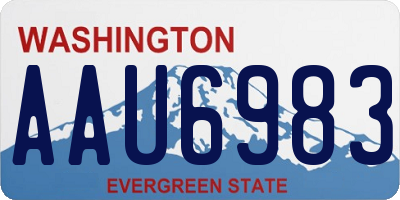 WA license plate AAU6983